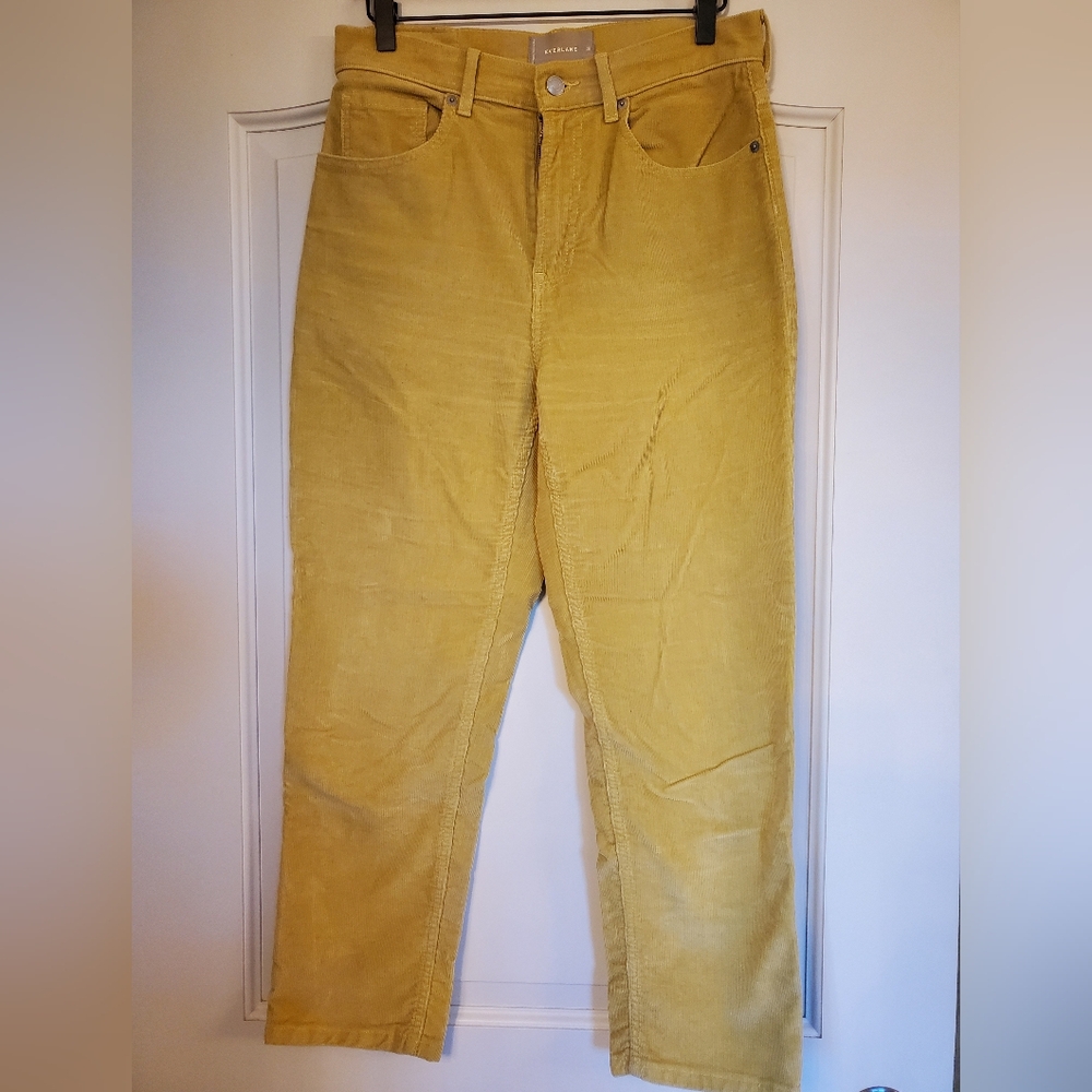 Everlane Corduroy High-Rise Straight Leg Pants - Mustard